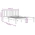 Estructura de cama de madera maciza de pino negra 140x190