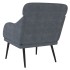 Sillón de terciopelo gris oscuro 63x76x80