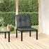 Silla de jardín con cojines ratán sintético negro y
