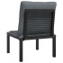 Silla de jardín con cojines ratán sintético negro y