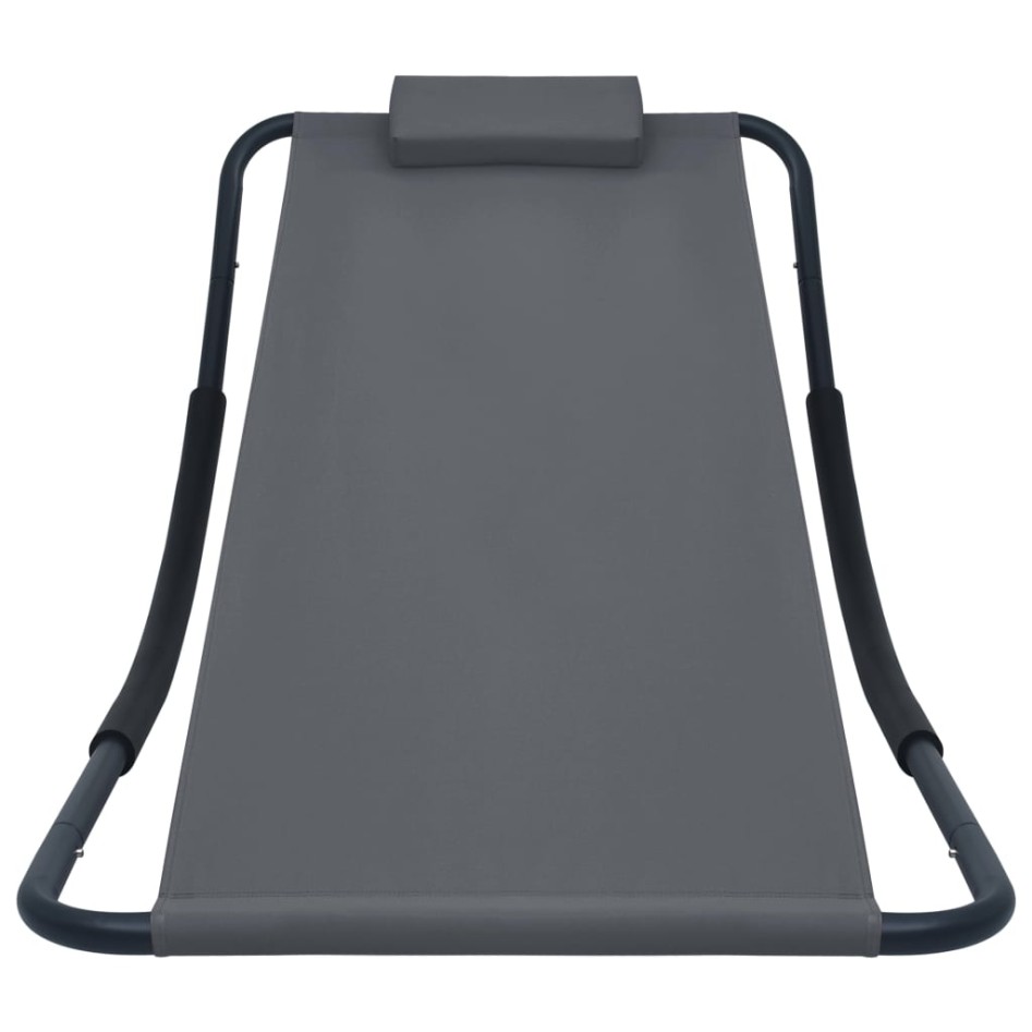 Tumbona de acero gris 200x90