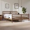 Estructura de cama madera maciza de pino marrón miel 200x200 cm