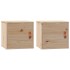 Armarios de pared 2 uds madera maciza de pino 31,5x30x30