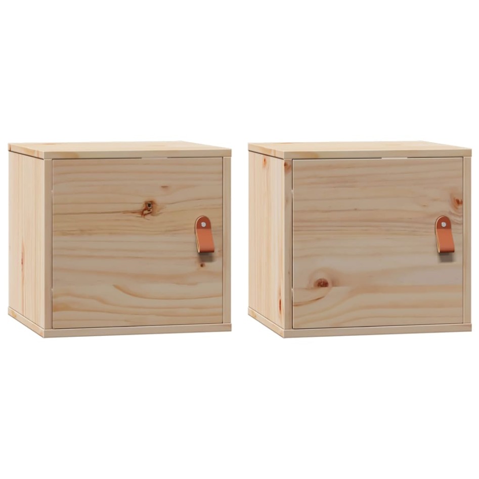 Armarios de pared 2 uds madera maciza de pino 31,5x30x30