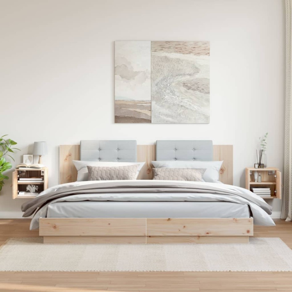 Armarios de pared 2 uds madera maciza de pino 31,5x30x30