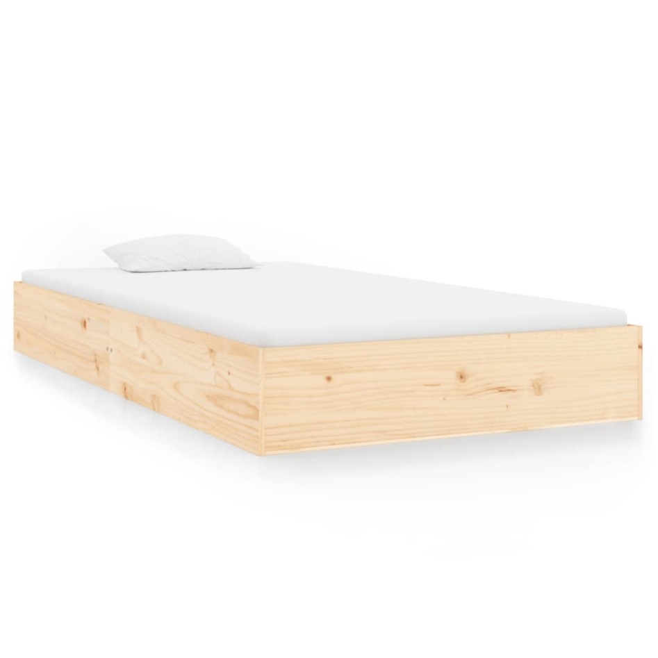 Estructura de cama sin colchón madera maciza 90x200