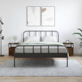 Mesitas noche 2 uds madera ingeniería marrón roble