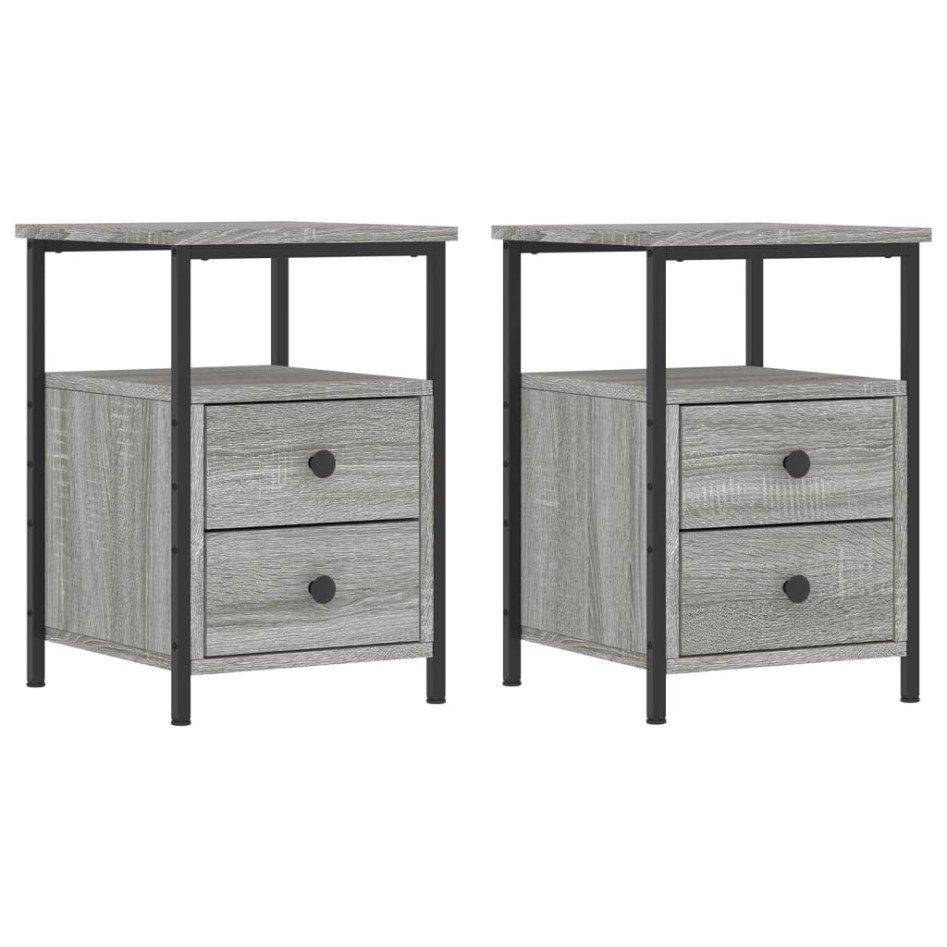 Mesitas noche 2 uds madera ingeniería gris Sonoma 34x35,5x50