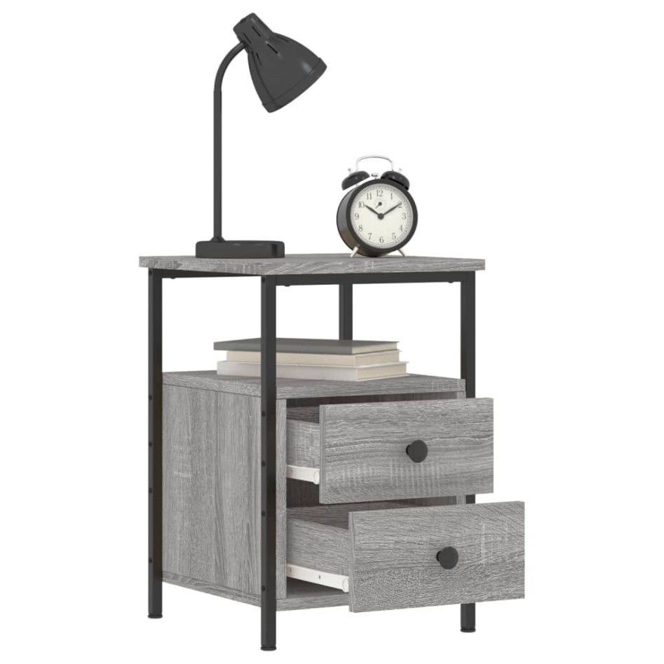 Mesitas noche 2 uds madera ingeniería gris Sonoma 34x35,5x50