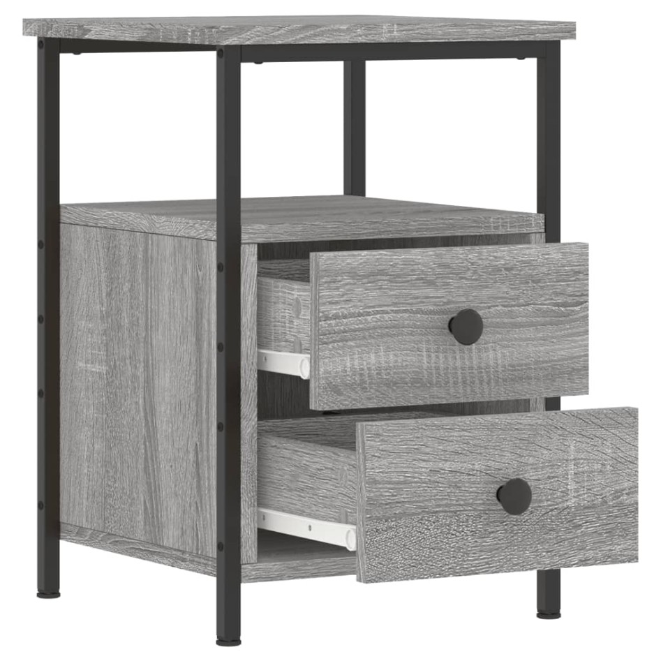 Mesitas noche 2 uds madera ingeniería gris Sonoma 34x35,5x50