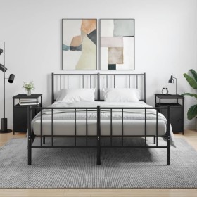 Mesitas de noche 2 uds madera contrachapada negro 40x42x60