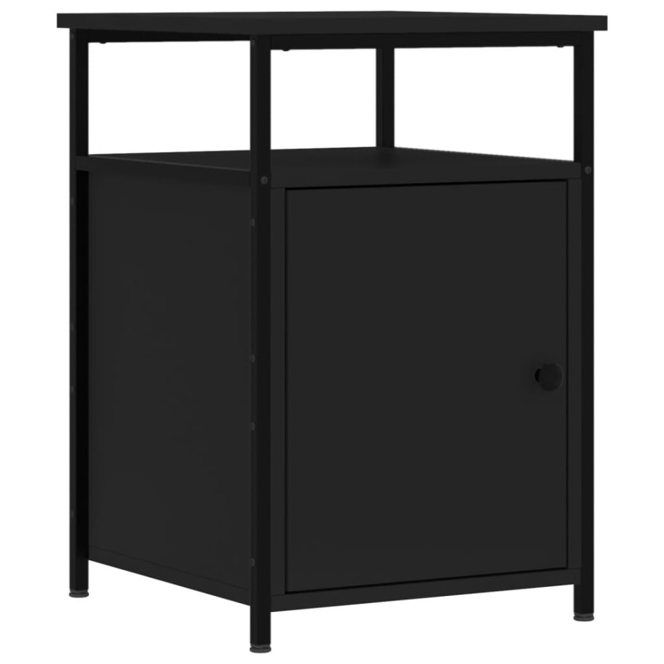 Mesitas de noche 2 uds madera contrachapada negro 40x42x60