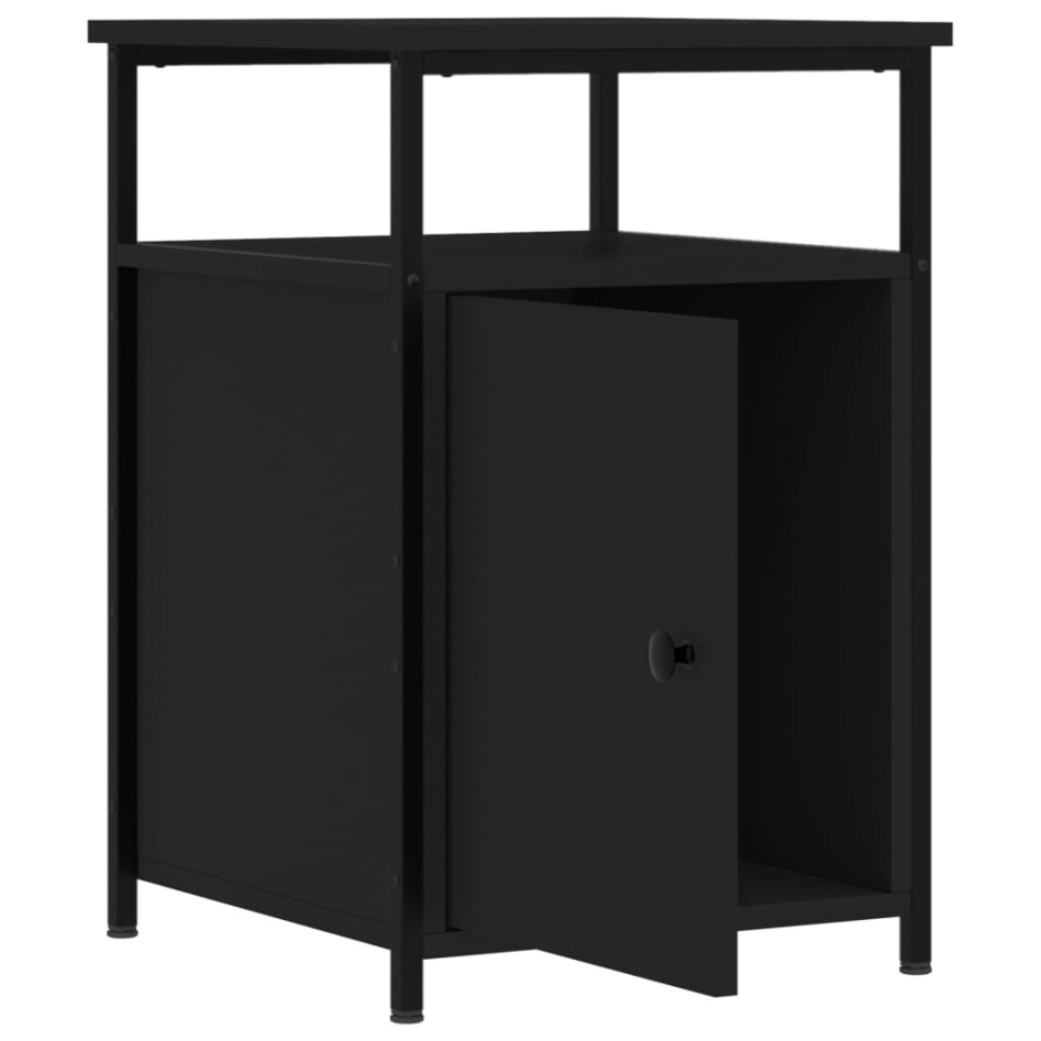 Mesitas de noche 2 uds madera contrachapada negro 40x42x60