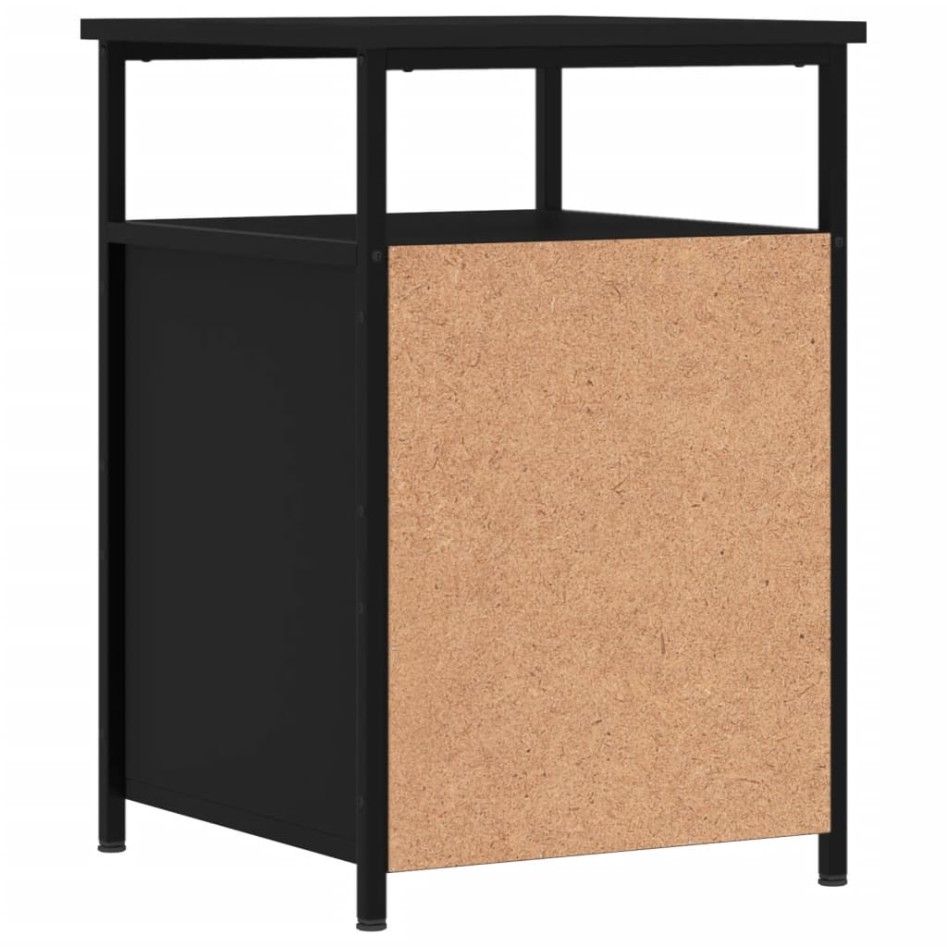 Mesitas de noche 2 uds madera contrachapada negro 40x42x60