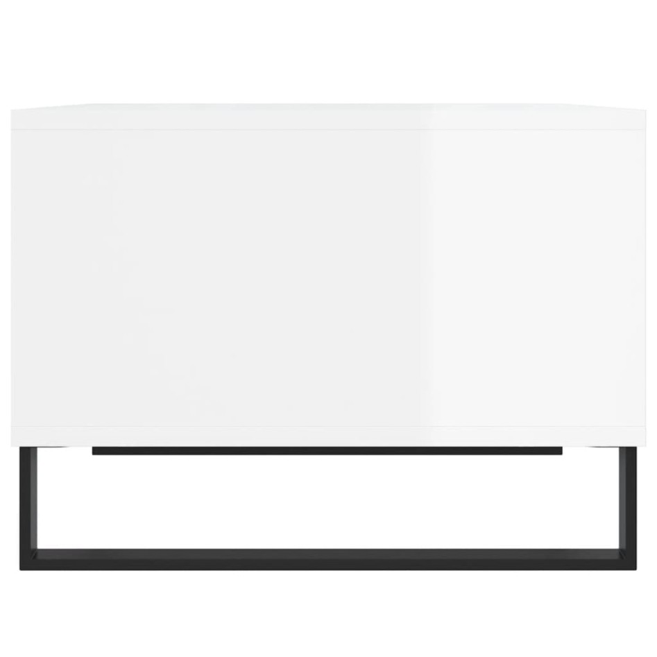 Mesa de centro madera contrachapada blanco brillo 60x50x36,5