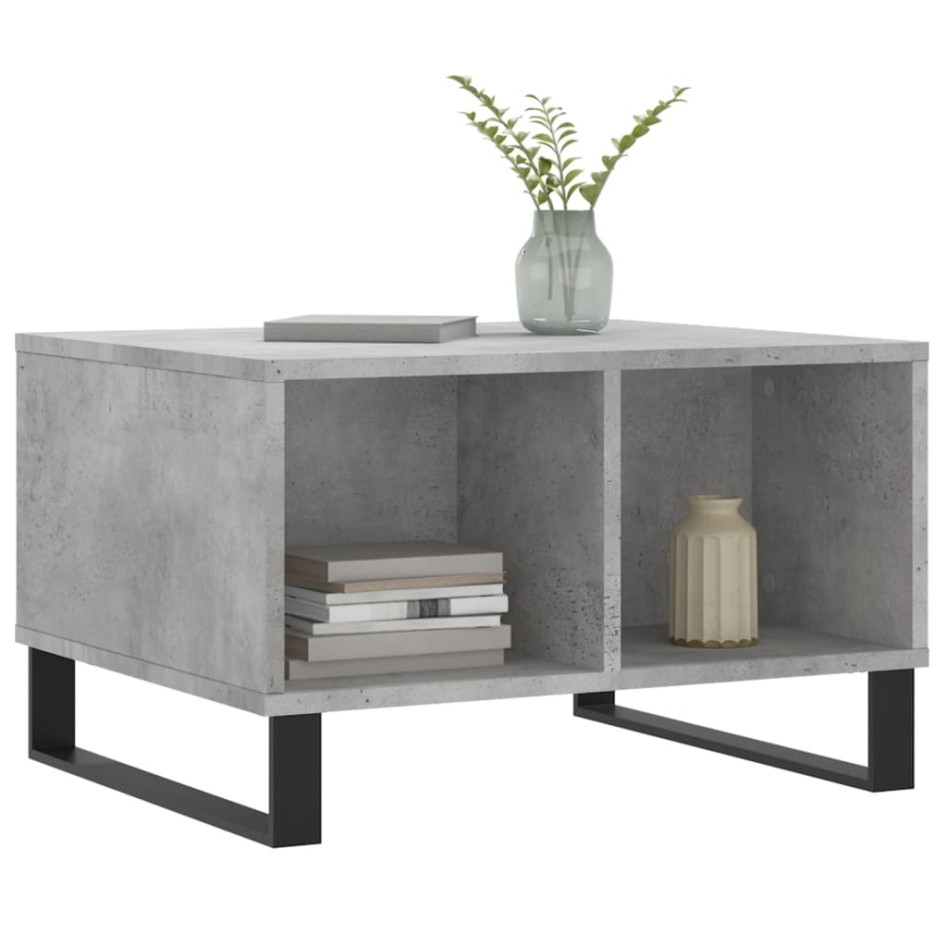 Mesa de centro madera contrachapada gris hormigón 60x50x36,5