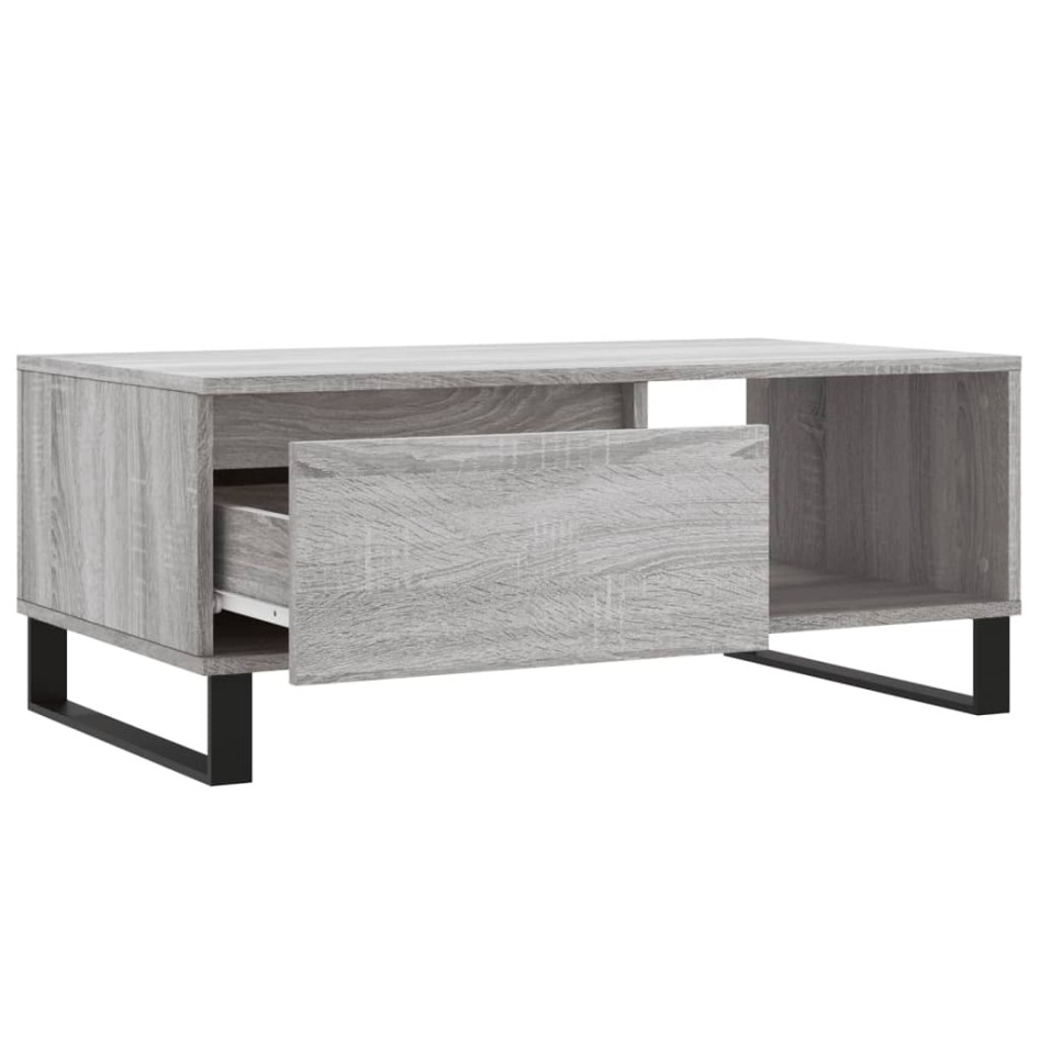 Mesa de centro madera contrachapada gris Sonoma 90x50x36,5