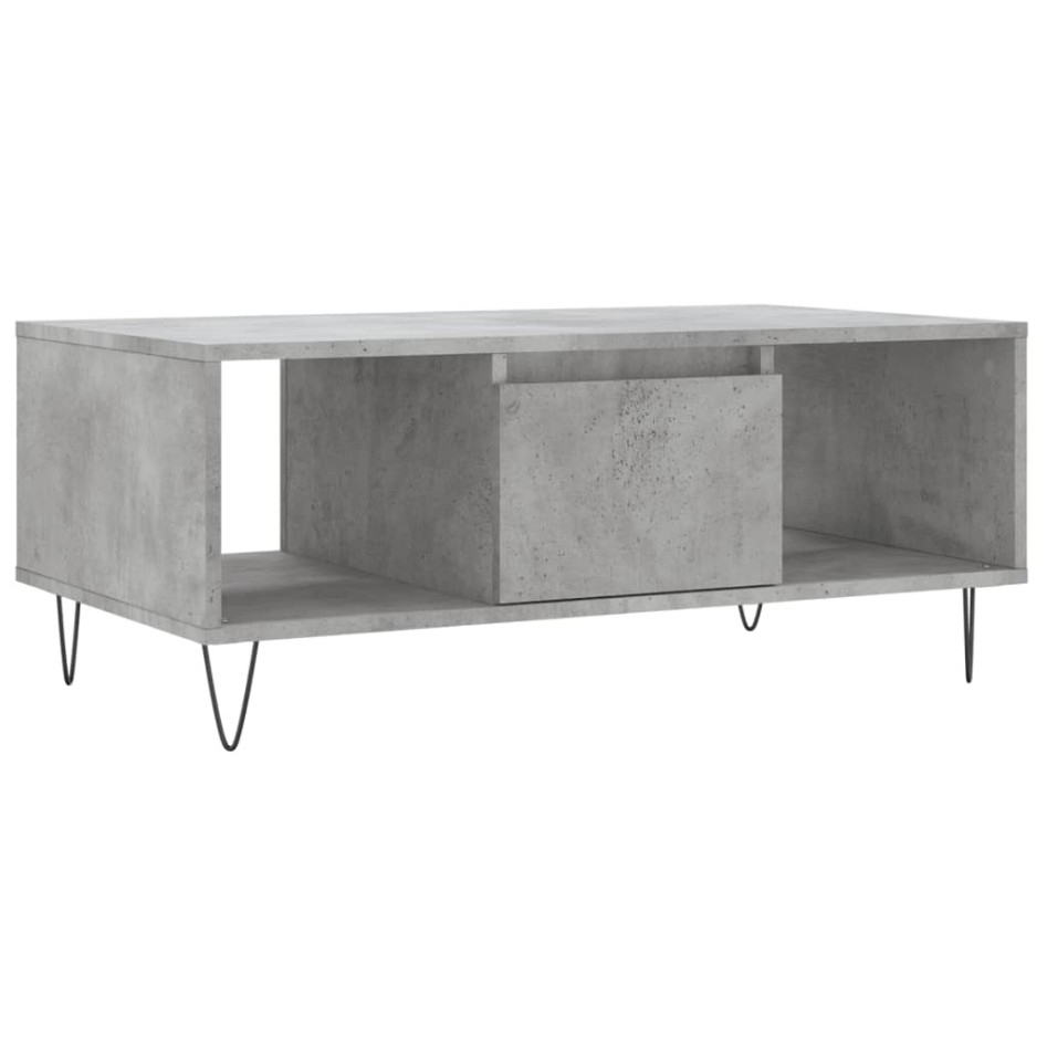 Mesa de centro madera contrachapada gris hormigón 90x50x36,5