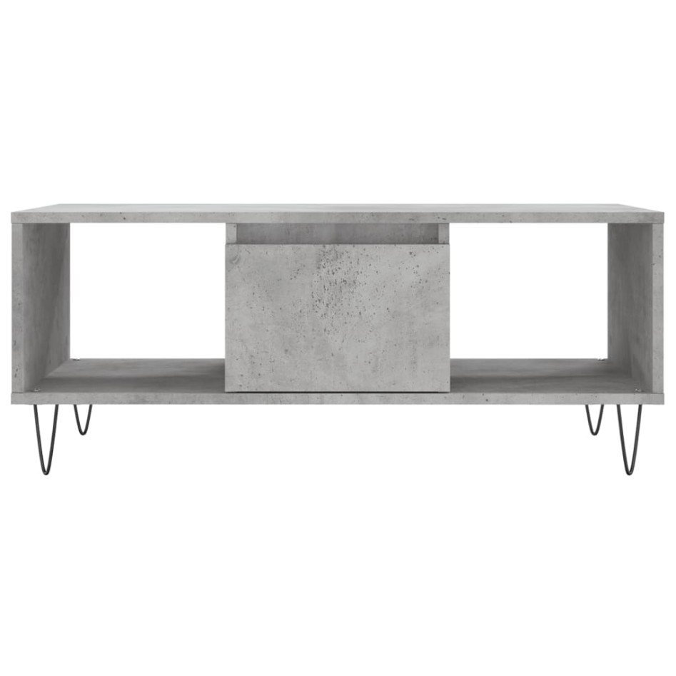 Mesa de centro madera contrachapada gris hormigón 90x50x36,5