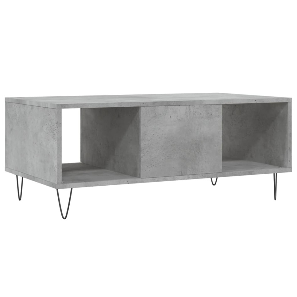 Mesa de centro madera contrachapada gris hormigón 90x50x36,5