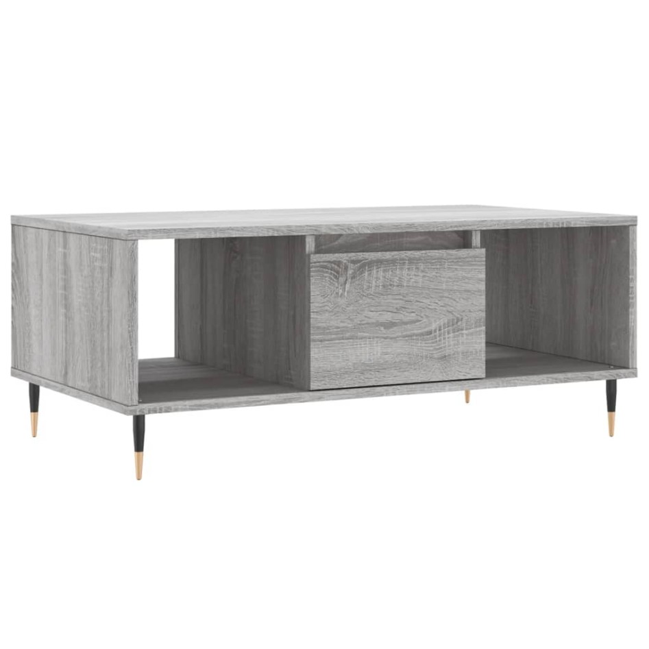 Mesa de centro madera contrachapada gris Sonoma 90x50x36,5
