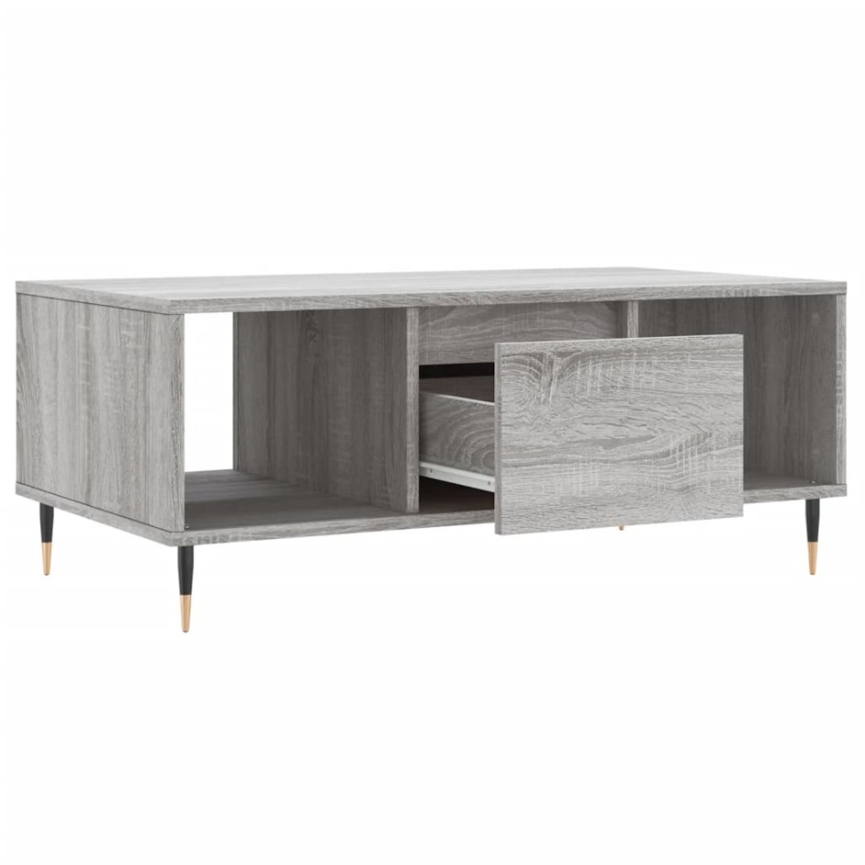 Mesa de centro madera contrachapada gris Sonoma 90x50x36,5