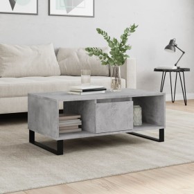 Mesa de centro madera contrachapada gris hormigón 90x50x36,5