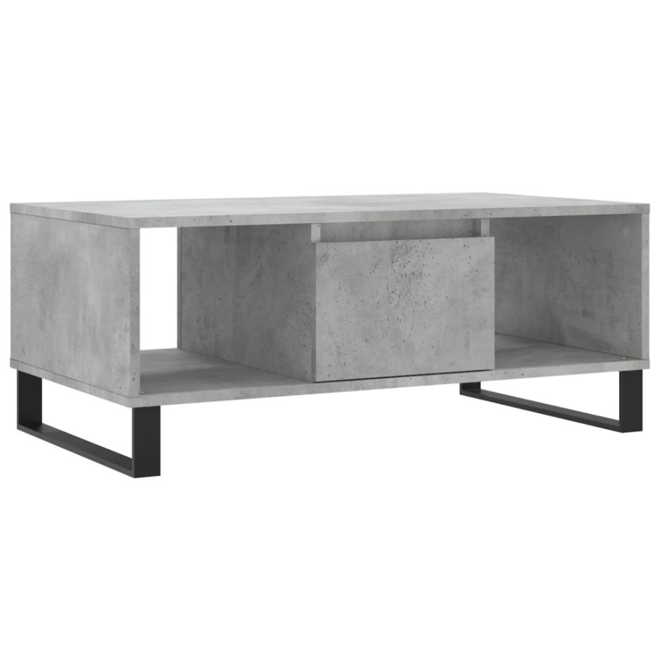 Mesa de centro madera contrachapada gris hormigón 90x50x36,5