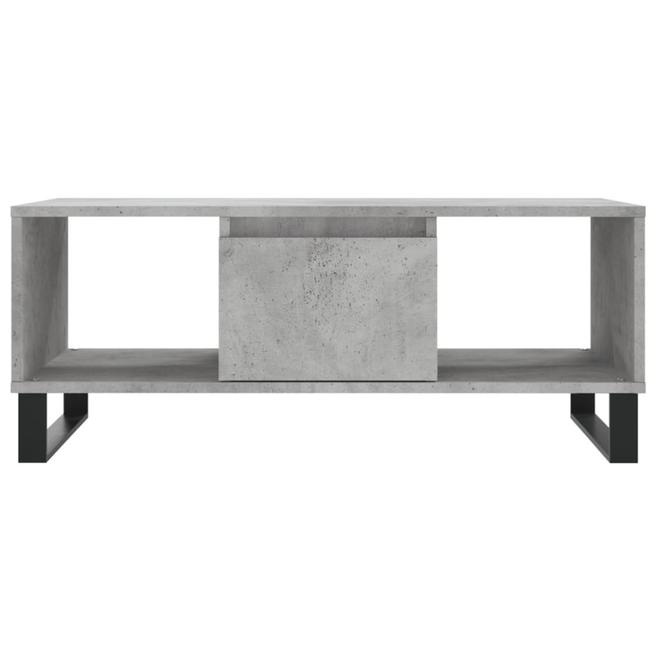 Mesa de centro madera contrachapada gris hormigón 90x50x36,5
