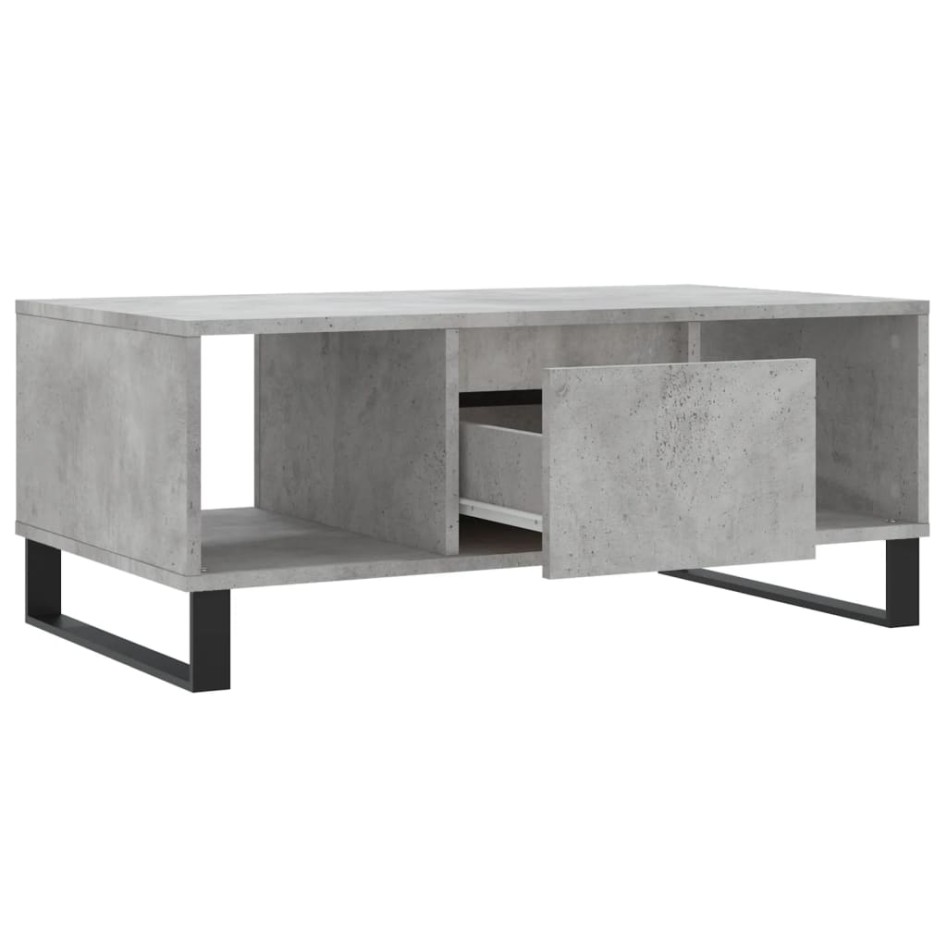 Mesa de centro madera contrachapada gris hormigón 90x50x36,5