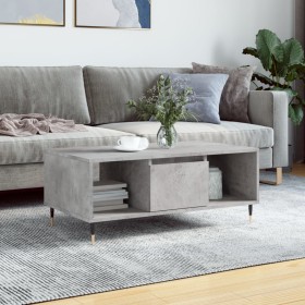 Mesa de centro madera contrachapada gris hormigón 90x50x36,5