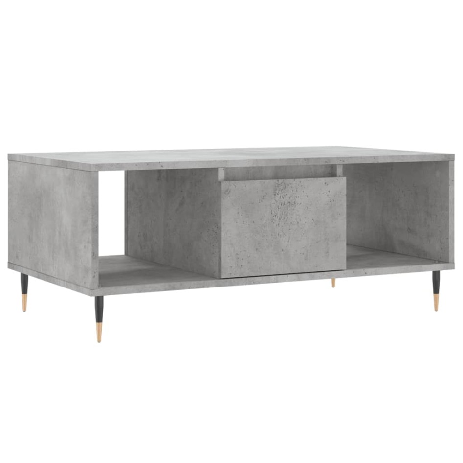 Mesa de centro madera contrachapada gris hormigón 90x50x36,5