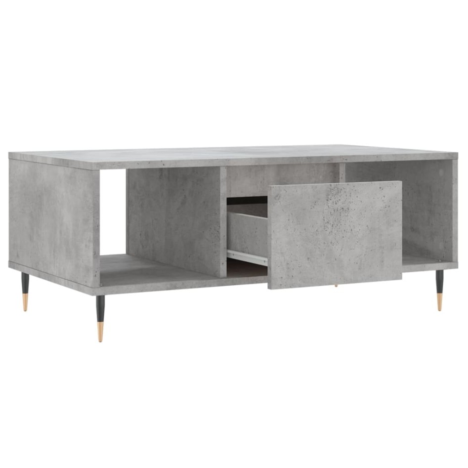Mesa de centro madera contrachapada gris hormigón 90x50x36,5