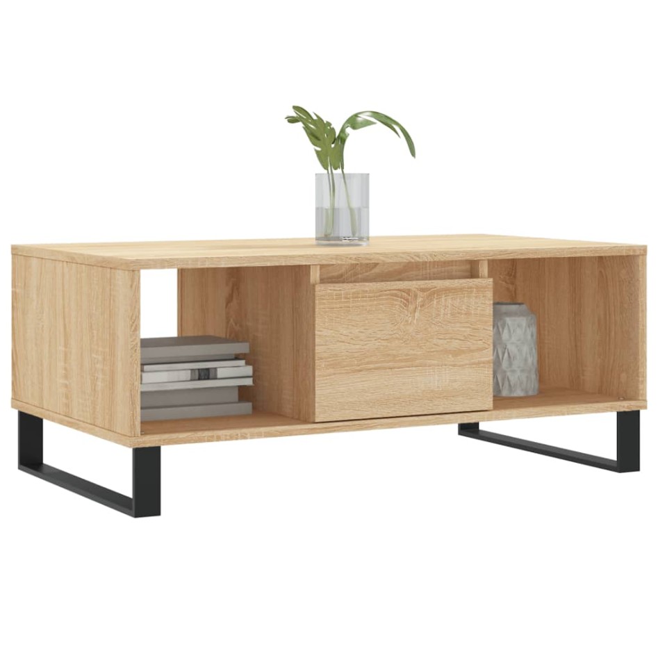 Mesa de centro madera contrachapada roble Sonoma 90x50x36,5
