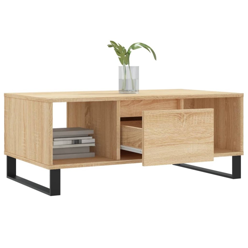 Mesa de centro madera contrachapada roble Sonoma 90x50x36,5