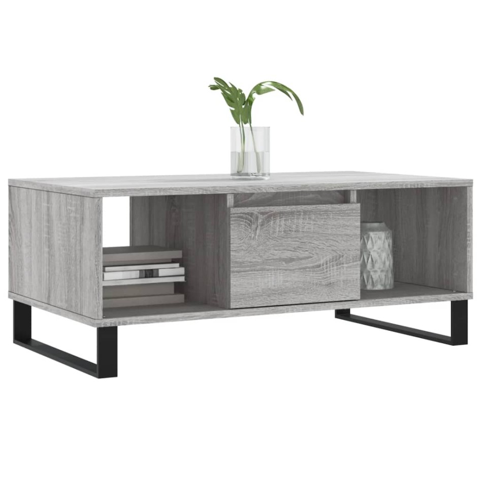 Mesa de centro madera contrachapada gris Sonoma 90x50x36,5
