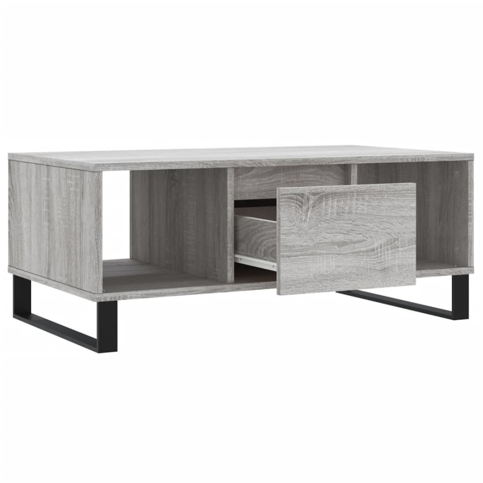 Mesa de centro madera contrachapada gris Sonoma 90x50x36,5