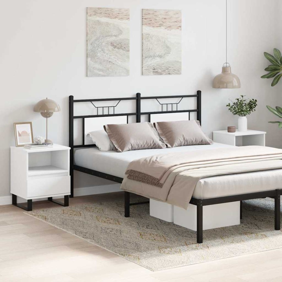 Mesitas de noche 2 uds madera de ingeniería blanco 40x35x50