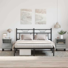 Mesita de noche 2 uds madera ingeniería gris Sonoma 40x35x50