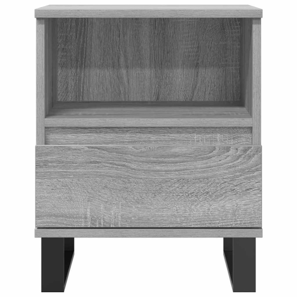 Mesita de noche 2 uds madera ingeniería gris Sonoma 40x35x50