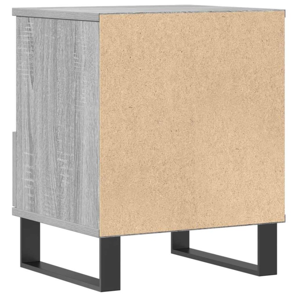 Mesita de noche 2 uds madera ingeniería gris Sonoma 40x35x50