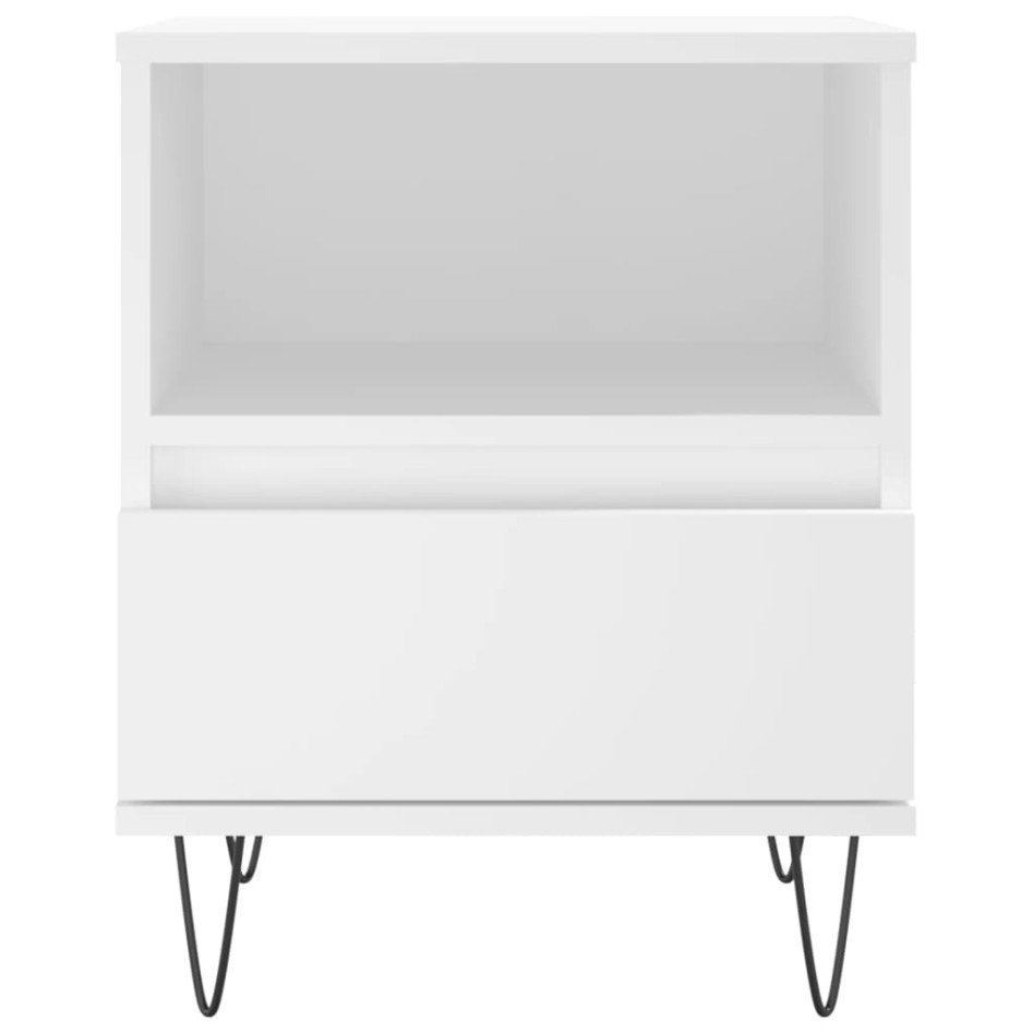 Mesitas de noche 2 uds madera de ingeniería blanco 40x35x50