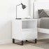 Mesita de noche madera contrachapada blanco brillo 40x35x50