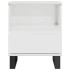 Mesita de noche madera contrachapada blanco brillo 40x35x50
