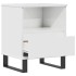 Mesita de noche madera contrachapada blanco brillo 40x35x50