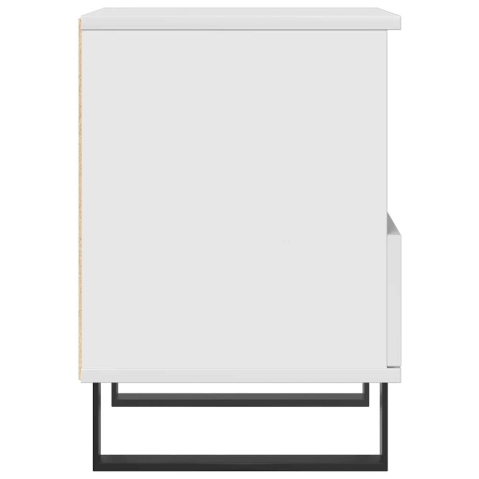 Mesita de noche madera contrachapada blanco brillo 40x35x50