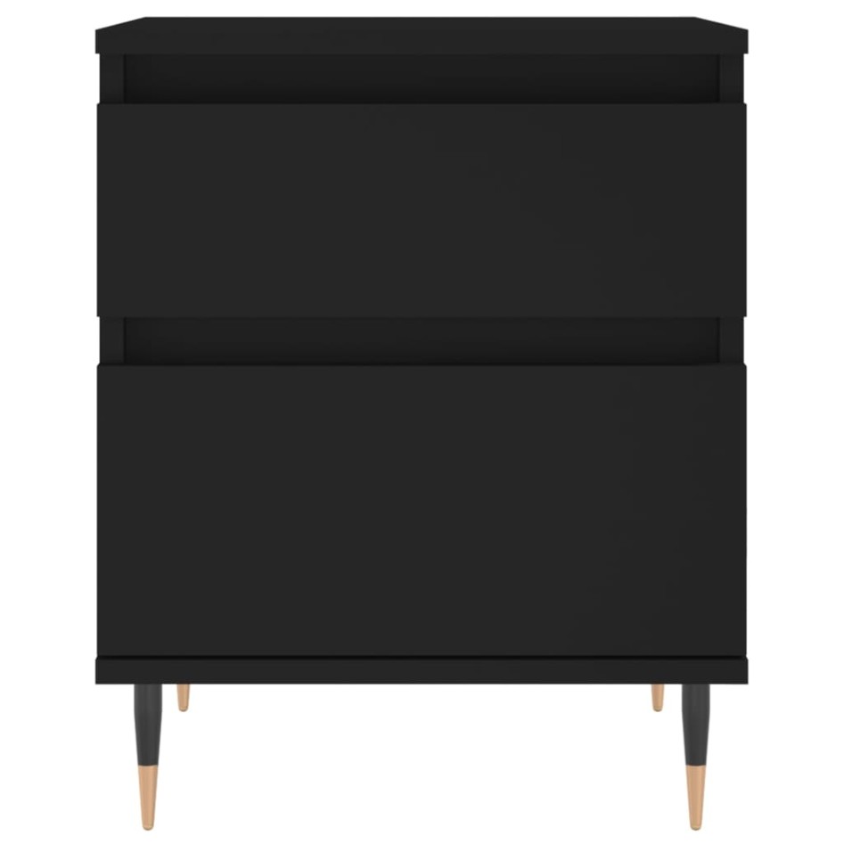 Mesita de noche madera contrachapada negro 40x35x50