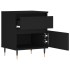 Mesita de noche madera contrachapada negro 40x35x50