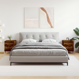 Mesitas noche 2 uds madera ingeniería roble ahumado 40x35x50