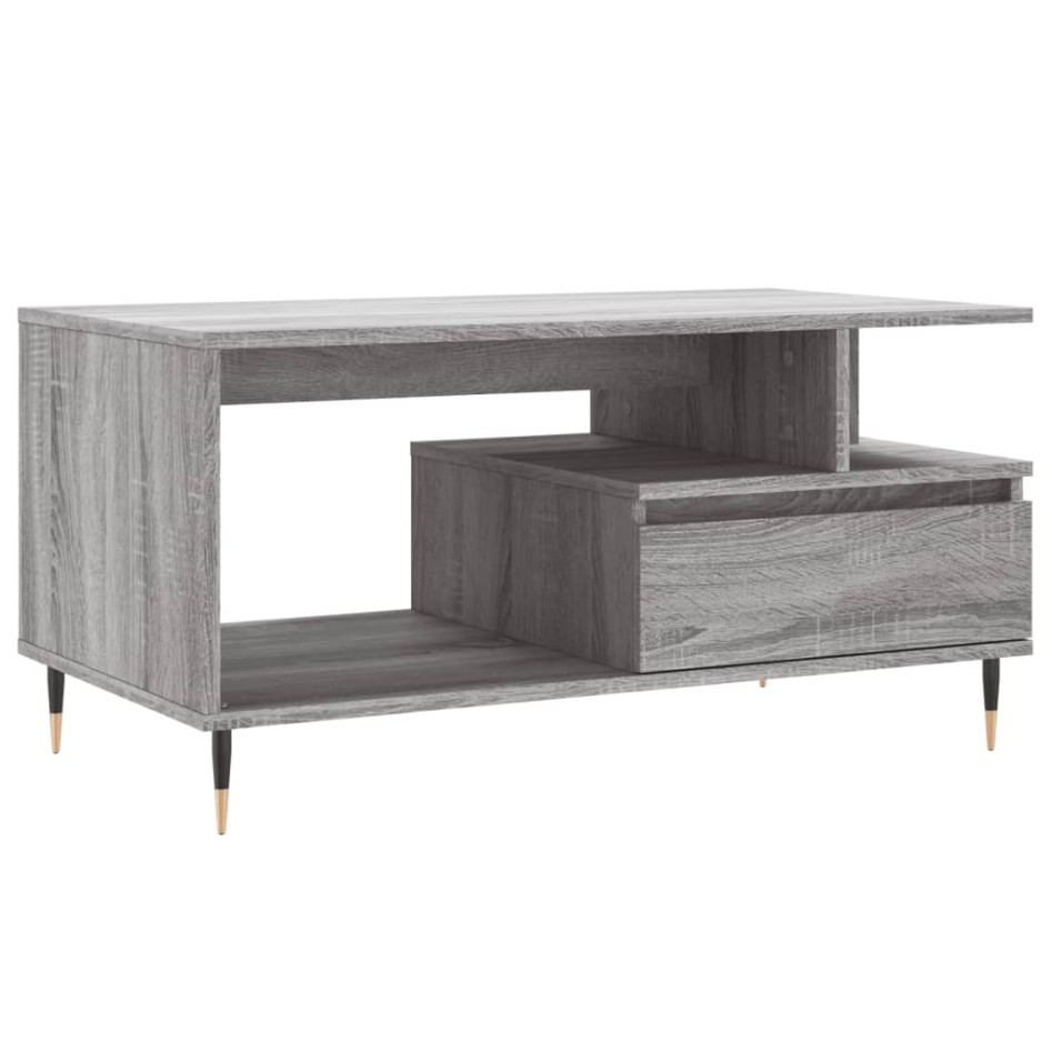 Mesa de centro madera contrachapada gris Sonoma 90x49x45